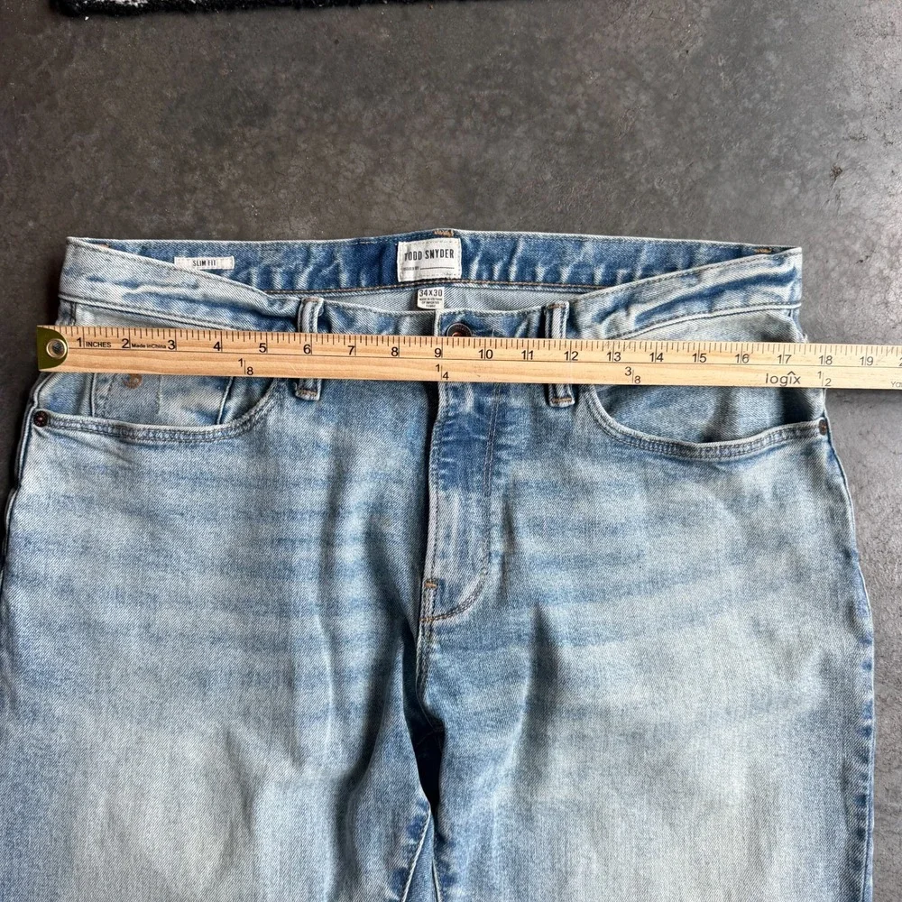 Todd Snyder Slim Fit Jeans Men's 34x30 Light Wash Stretch Denim Casual Pants